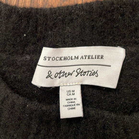 & other stories stockholm atelier wool blend black and white striped sweater, M - Picture 6 of 9